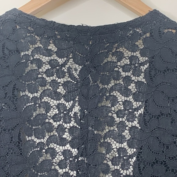 Tahari | Black Floral Embroidered Lace Sheer V-Neck Cardigan Jacket M - Picture 12 of 16